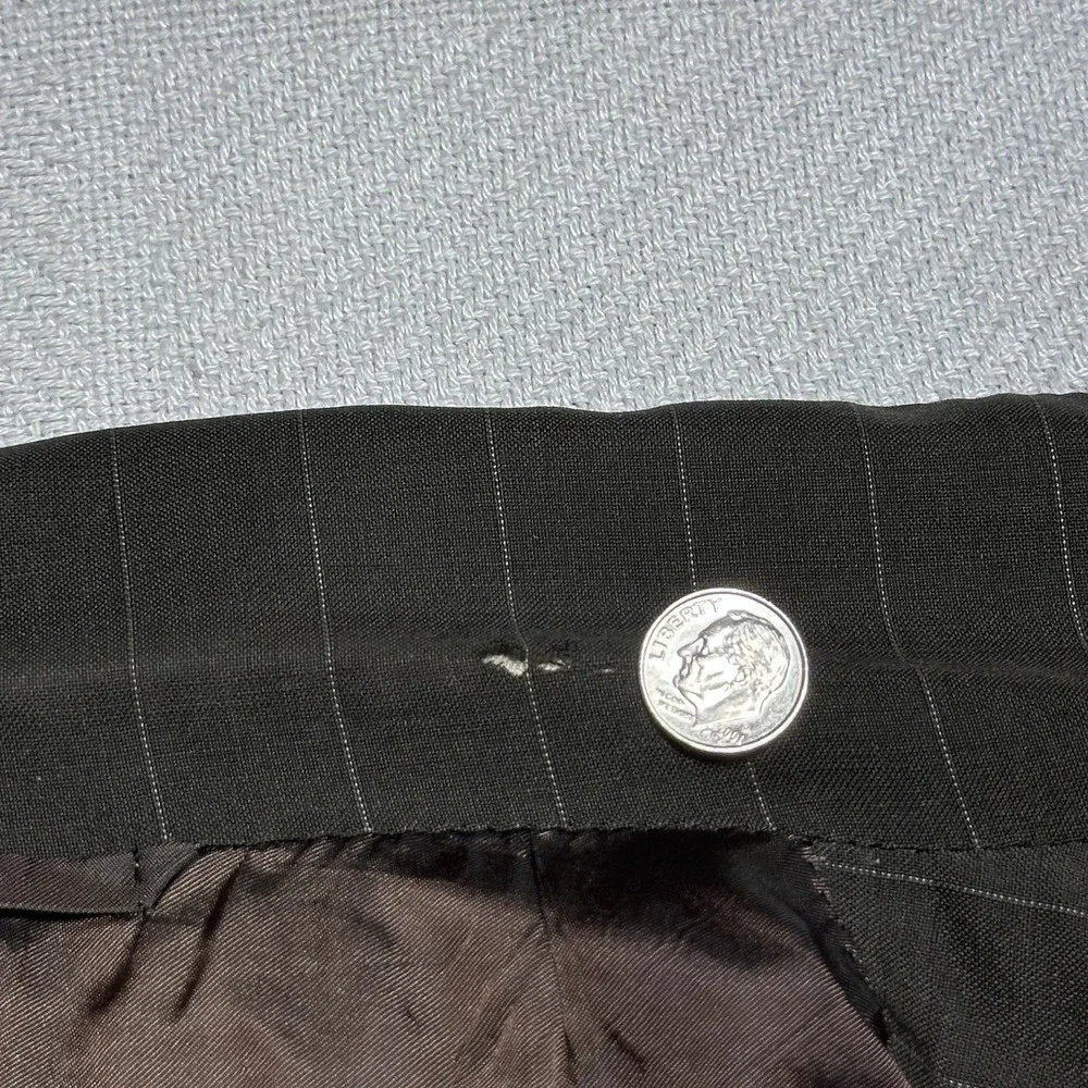 Vintage Oxxford Clothes Suit 44L 36x33 Wool Stripe‎ Unstructured Cuffed Pleated